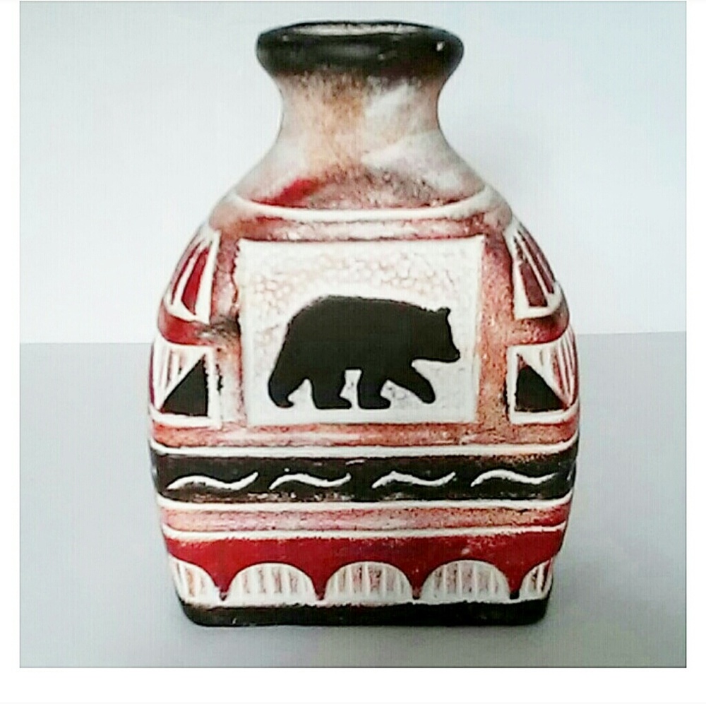 Ceramic Black Bear Vase